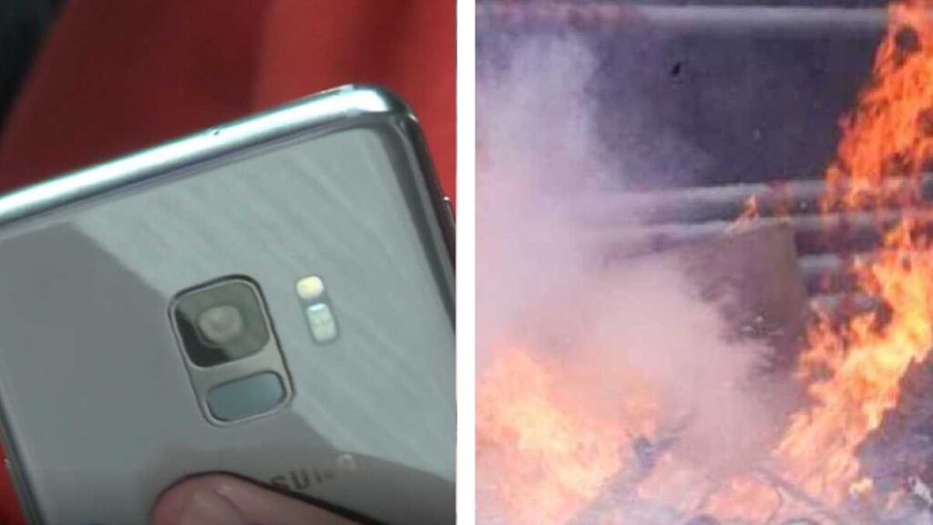 Batería portátil de celular se incendia en restaurante