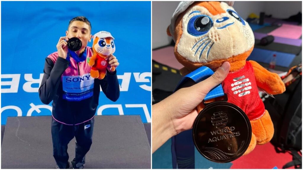 ¡Primera medalla para México! Diego Villalobo gana bronce en la natación artística en Singapur 2025
