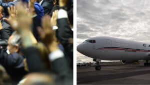 Altavoces revelan que diputado de Morena vota en pleno vuelo