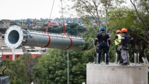Inician trabajos de Línea 3 del Mexicable en Naucalpan; colocan primeros postes