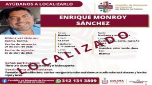 Localizan sin vida a Enrique Monroy Sánchez, exalcalde desaparecido en Colima