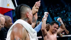 Manny Pacquiao da espectáculo en Las Vegas al empatar a sus 46 años con Mario Barrios