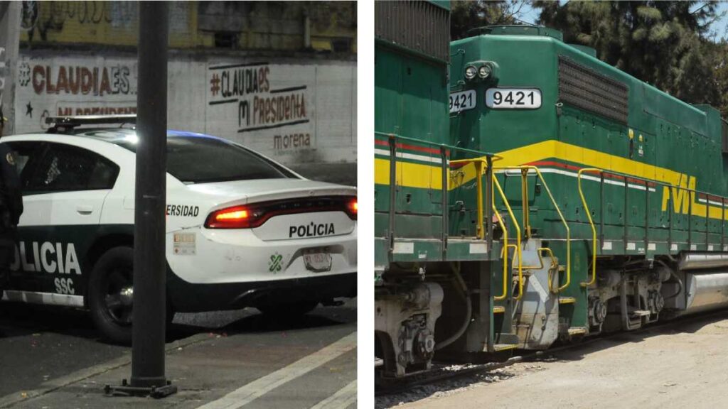 Patrulla queda sobre vías del tren, genera críticas
