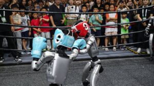 Robots humanoides boxeadores sorprenden en la WAIC 2025 con combate realista