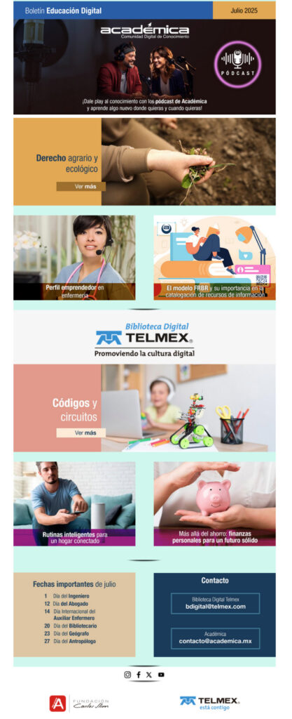 Boletín cursos gratuitos Telmex 2025