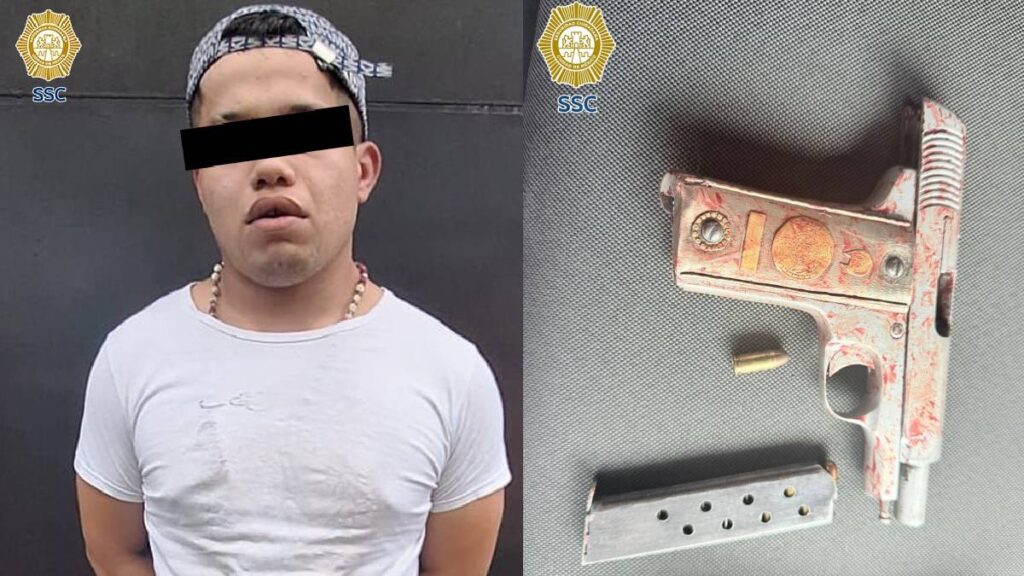 Balacera en Coyoacán deja a una joven muerta; iba por tortillas. SSC detiene a dos hombres con armas, una tipo subametralladora.