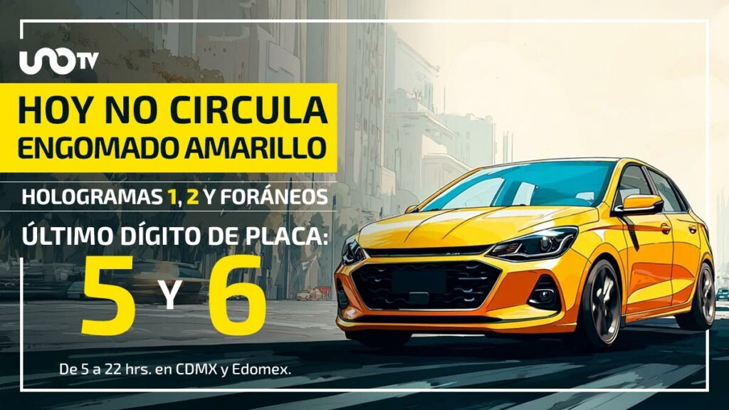 Hoy No Circula, lunes 04 de agosto 2025.