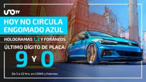 Engomado azul, placas 9-0, sin circulación este viernes