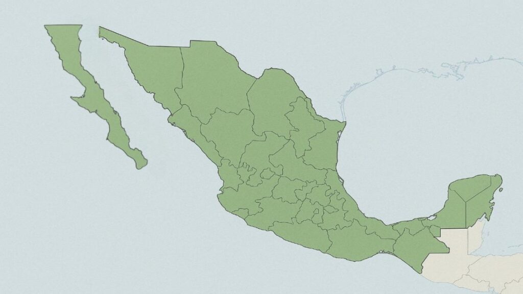 Mexico Mapa Sin Baja California