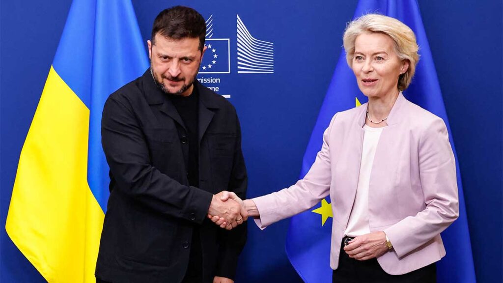 Volodímir Zelenski y Ursula von der Leyen.