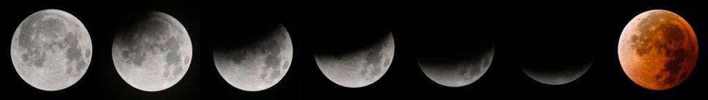 La “luna de sangre” deslumbra durante el eclipse total lunar