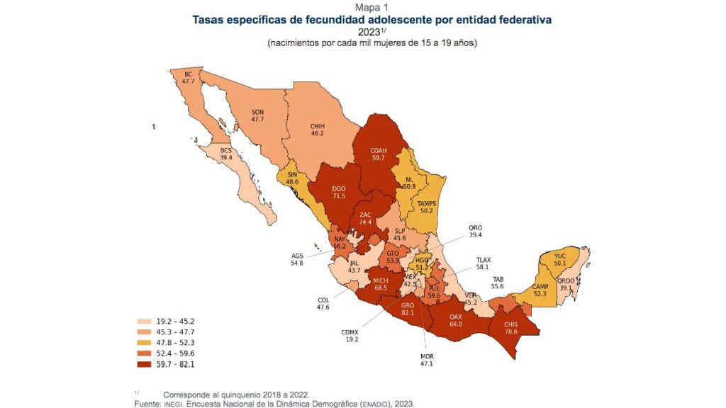 mapa de frecuencia de nacimientos inegi