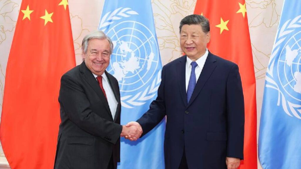 Antonio Guterres y Xi Jinping