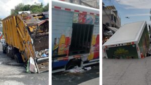 ¡Otro más! Camión de refrescos cae en socavón en la GAM; suman tres en ocho días