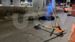 Se forma socavón en La Concordia, en el área donde explotó pipa