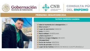 “Puro monte, pero no sé qué onda”: último mensaje de Tayron Gamboa, venezolano desaparecido en Edomex