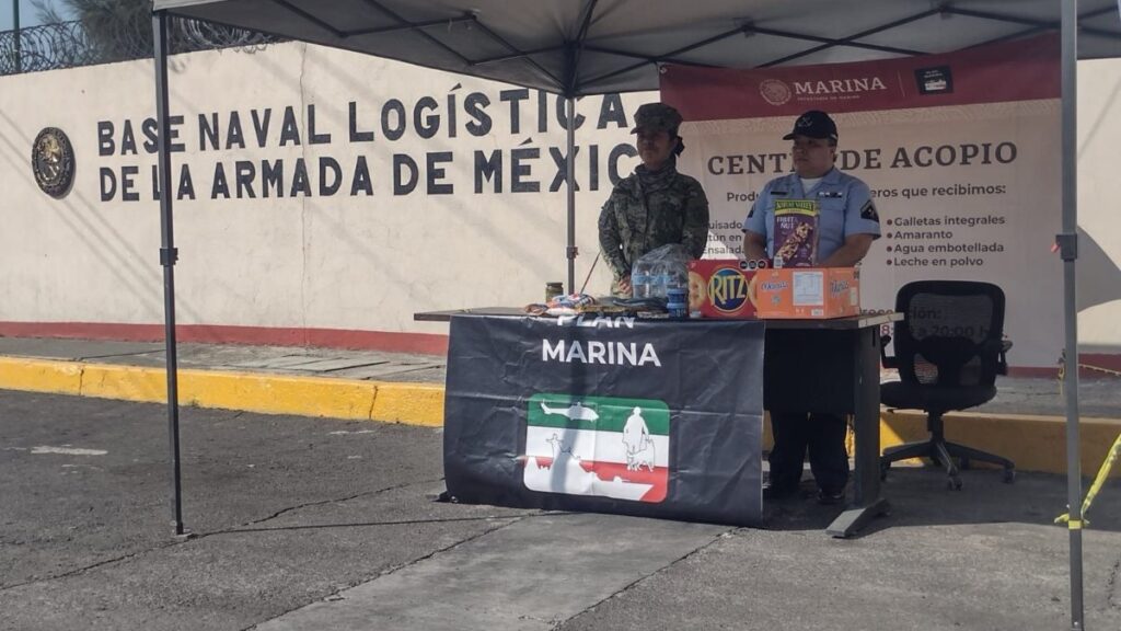 Centro de acopio por lluvias en México