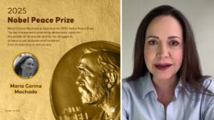 “Estoy en shock”, dice Machado tras recibir el Nobel de la Paz