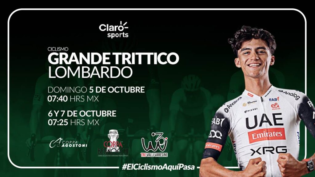 Isaac del Toro corre en Italia por las pantallas de Claro Sports