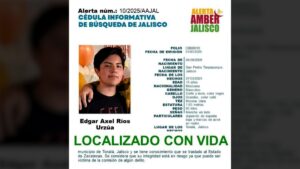 Localizan con vida a Axel Ríos, estudiante desaparecido en Jalisco desde marzo