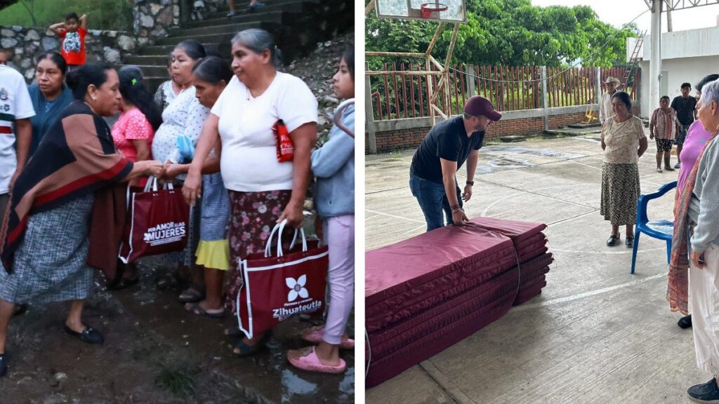 ayuda a damnificados por lluvias va con colores de Morena