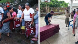 VIDEO: denuncian que ayuda a damnificados por lluvias va con colores de Morena