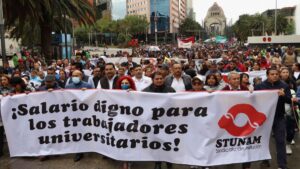 El Sindicato de Trabajadores de la UNAM encabeza las movilizaciones en CDMX este 21 de octubre