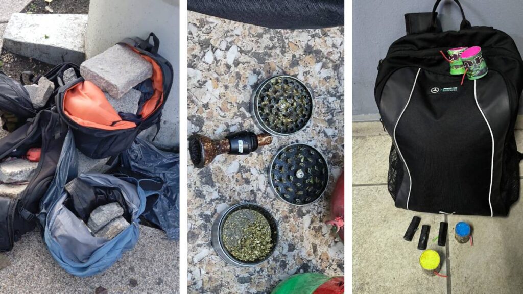 Objetos encontrados en la marcha pro-palestina