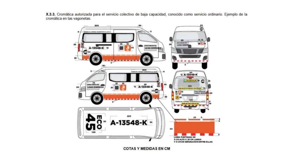 Cromáticas autorizadas para vagonetas en Edomex.