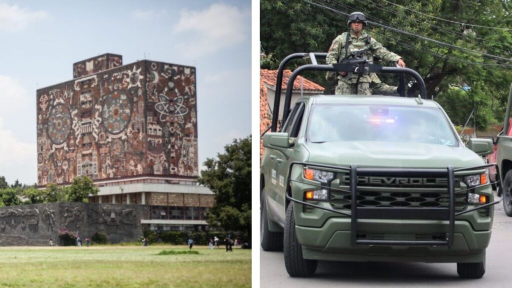 Camión del Ejército entra Ciudad Universitaria UNAM