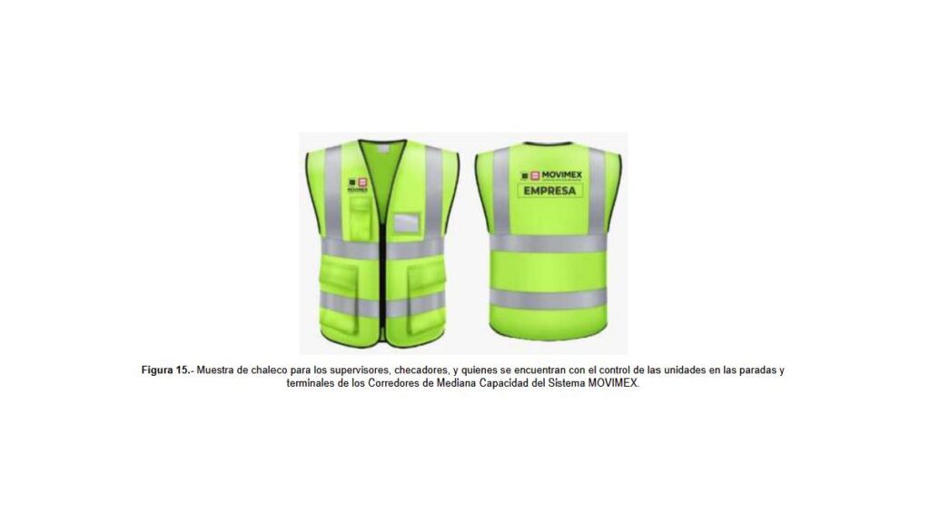 Chalecos autorizados de supervisores del transporte público Edomex.