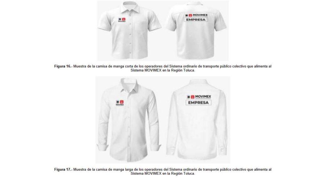 Uniformes autorizados para choferes del transporte público Edomex.