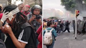 Marcha del 2 de octubre se sale de control en CDMX: saqueos, pintas y riñas