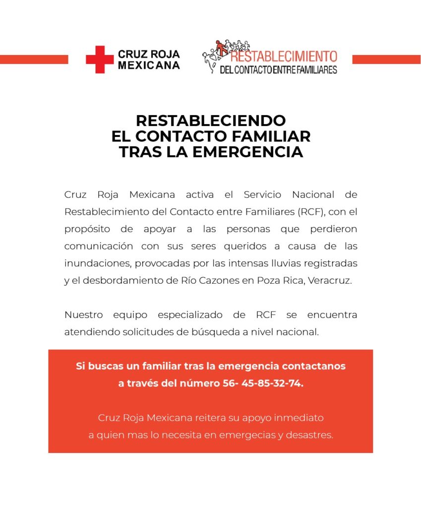 cruz roja llamar desaparecidos
